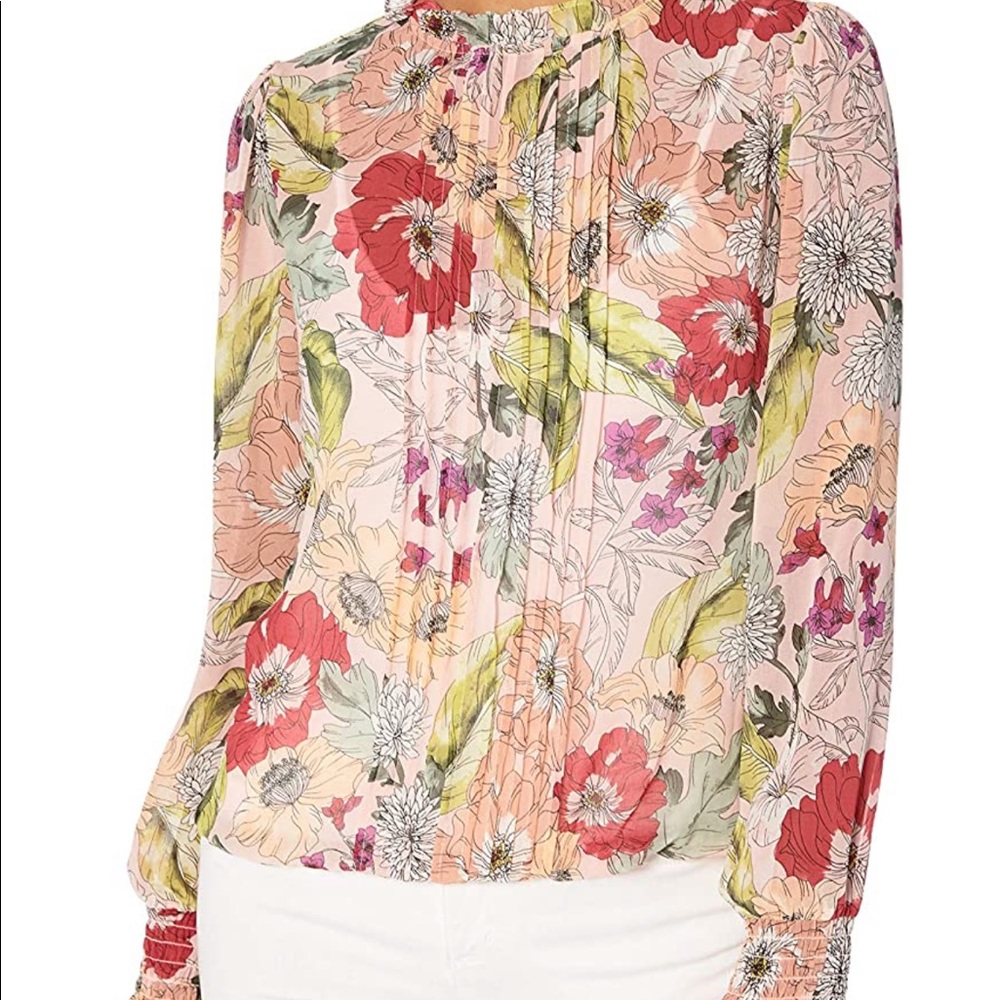 New with tags Guess Sheer Tyler Pleated Blouse